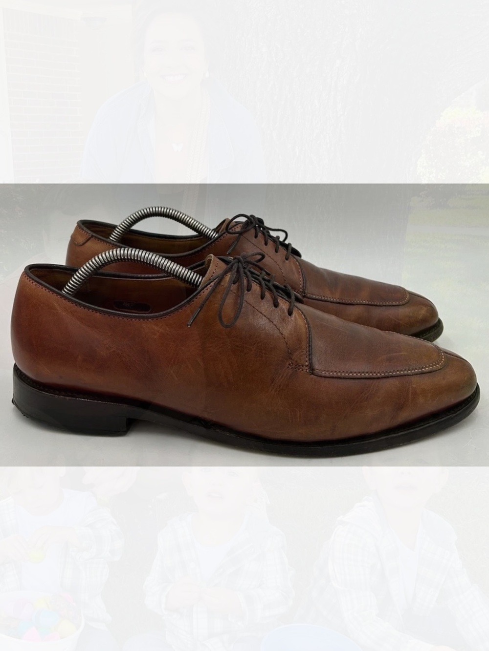 Allen Edmonds USA Vintage Delray Split Toe Derby Shoes Brown Mens Sz 9.5 D 1298